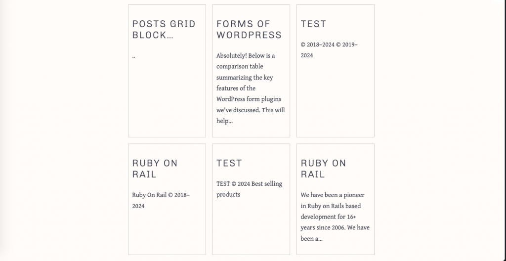 Posts Block Grid