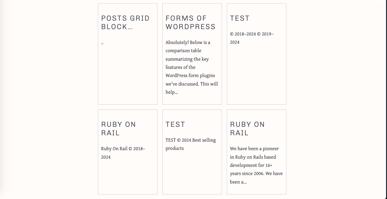 Posts Block Grid